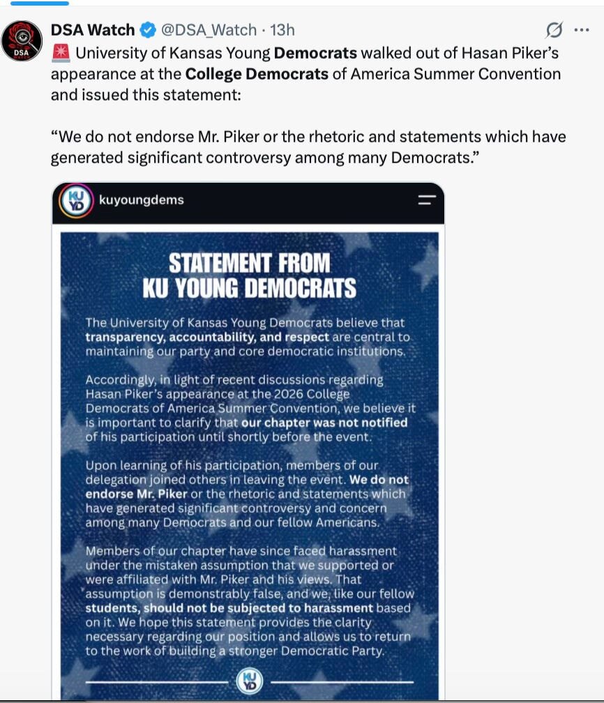 Kansas College Democrats statement